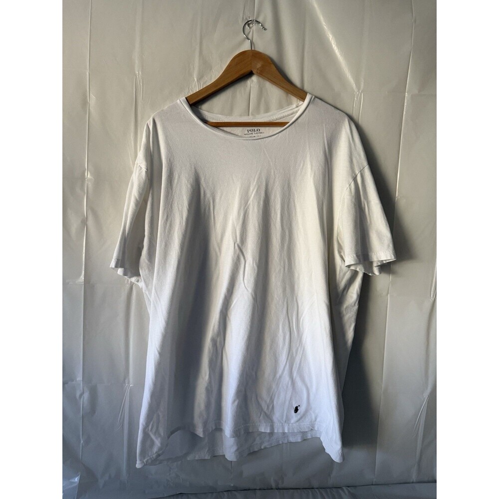 Polo Ralph Lauren T Shirt Mens 3XL White Classic Fit Black Pony Logo Cotton